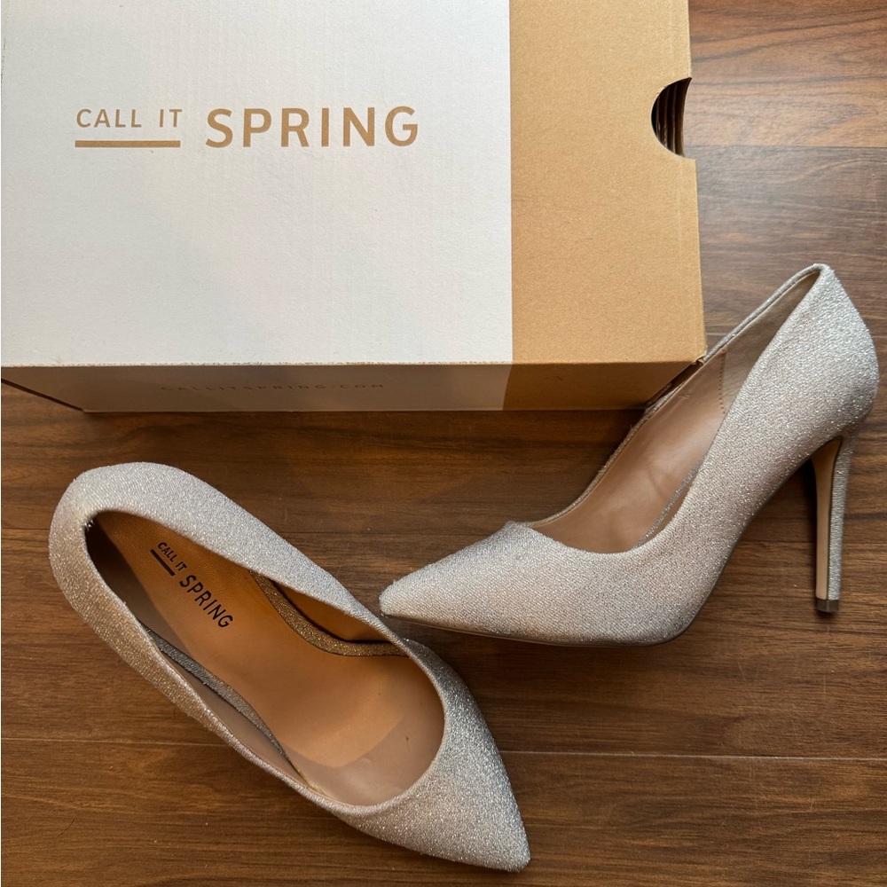 Call It Spring Women’s Silver Pewter Heels/Pumps